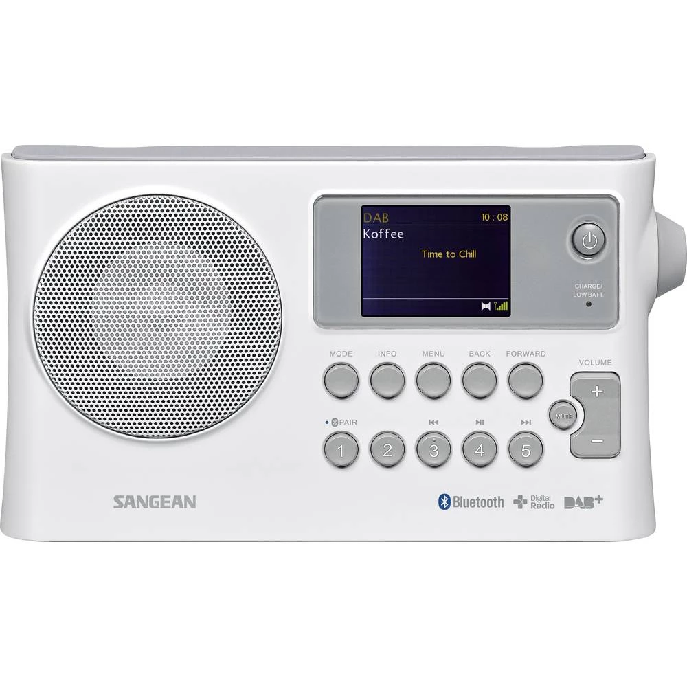 DAB+ (1012) Prijenosni radio Sangean BTR-160 Bluetooth, DAB+, UKW, USB Bijela slika