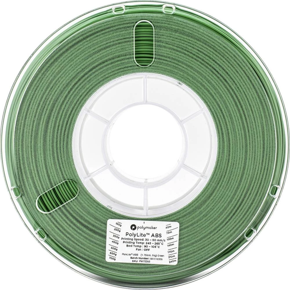 3D pisač filament Polymaker PolyLite 70066 ABS plastika 2.85 mm Zelena 1 kg slika