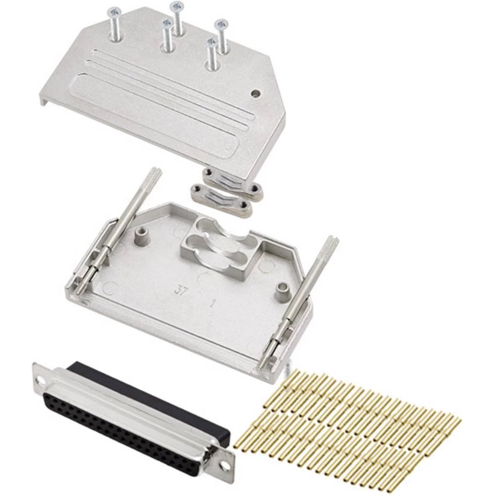 Višestruki ženski konektor D-SUB komplet 180 ° Broj polova: 37 Krimpanje encitech DTZI37-DBCS-K 1 ST slika