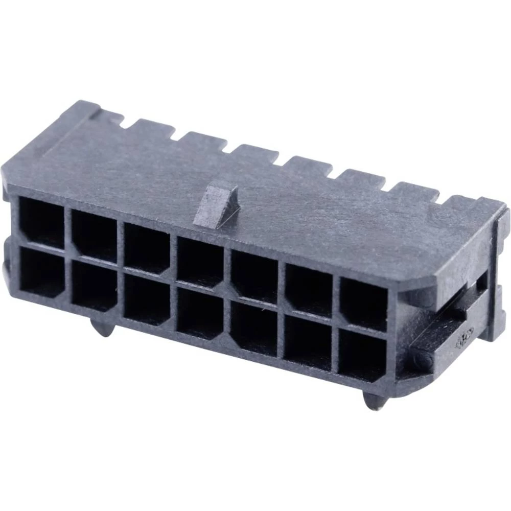 Molex 430451400 Micro-Fit 3.0 Right-Angle Header, 3.00mm Pitch, Dual Row, 14 Circuits, with Snap-in Plastic Peg PCB Lock, slika