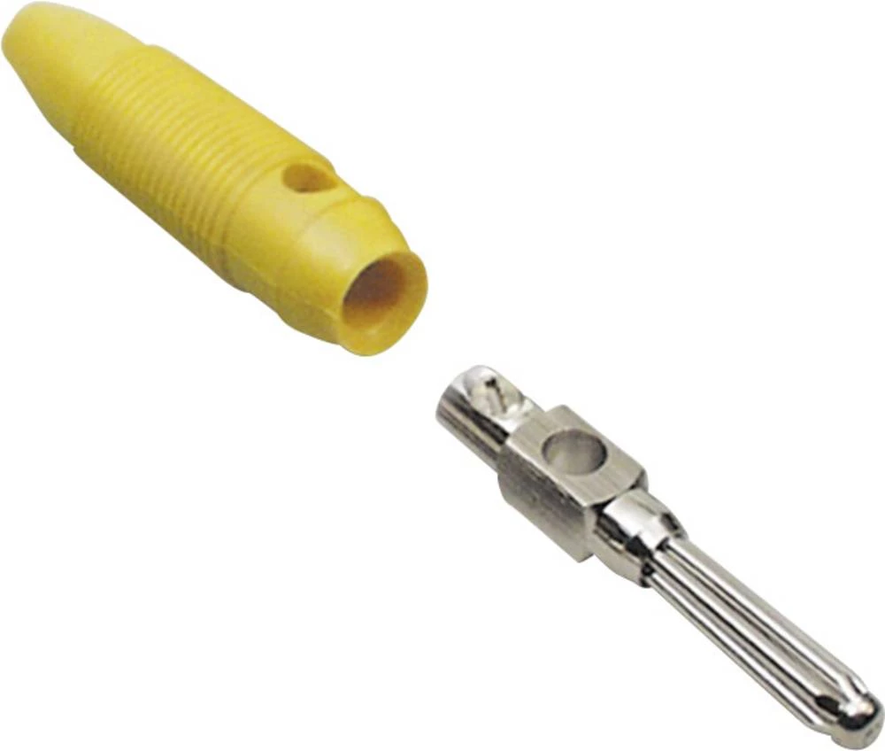 Olovkasti utikač Ravni muški konektor Zatik-&Oslash;: 4 mm Žuta TRU COMPONENTS 100 ST slika