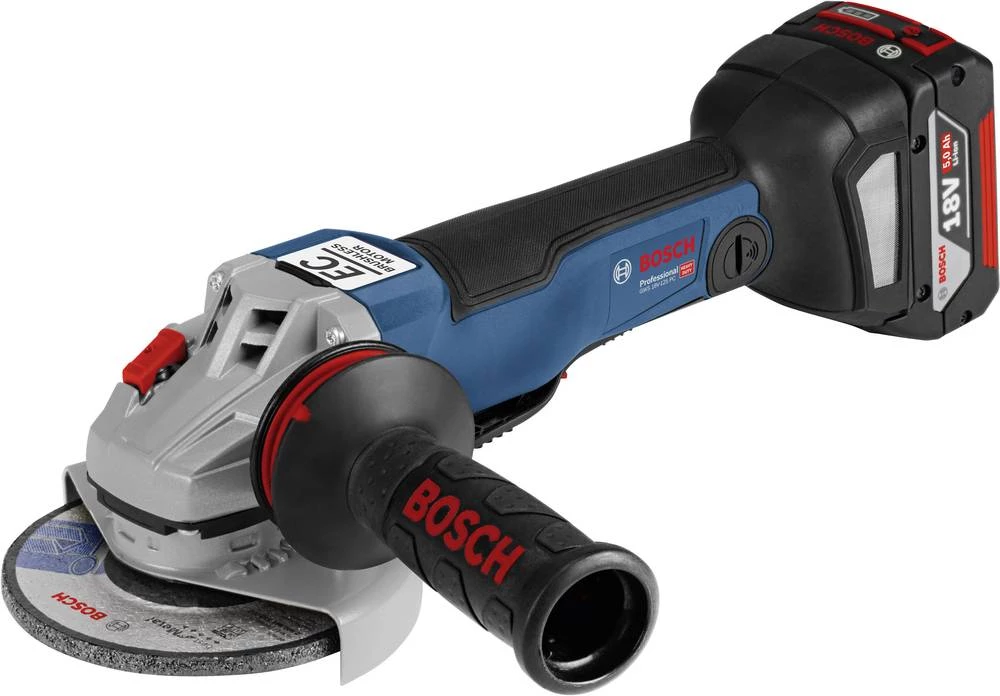 Aku kutna brusilica 125 mm Uklj. 2 akumulatora, Uklj. kofer 18 V 5 Ah Bosch Professional GWS 18V-125 PC 06019G3E01 slika