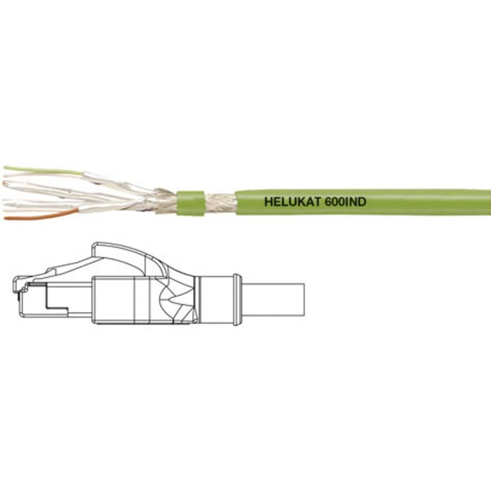 Helukabel 806621-1 RJ45 mrežni kabel, Patch kabel CAT 6a S/FTP 3.00 m zelena PUR plašt, pletena zaštita, zaštićen s foli slika