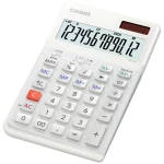 Casio JE-12E-WE stolni kalkulator bijela Zaslon (broj mjesta): 12 baterijski pogon, solarno napajanje (Š x V x D) 111 x 178 x 24 mm