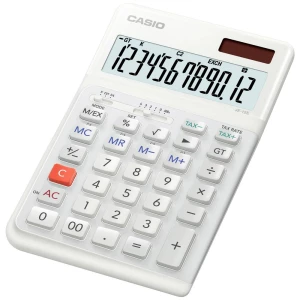 Casio JE-12E-WE stolni kalkulator bijela Zaslon (broj mjesta): 12 baterijski pogon, solarno napajanje (Š x V x D) 111 x 178 x 24 mm slika
