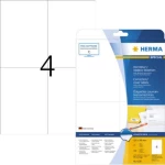 Herma 4229 Etikete (A4) 105 x 148 mm Mat papir Bijela 100 ST Trajno Korekturne naljepnice