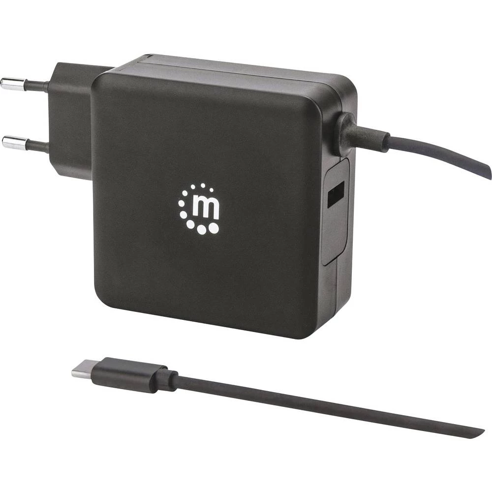 Manhattan 180238 USB punjač Utičnica Izlazna struja maks. 3 A 2 x Ženski konektor USB 2.0 tipa A, Muški konektor USB-C&trade; US slika