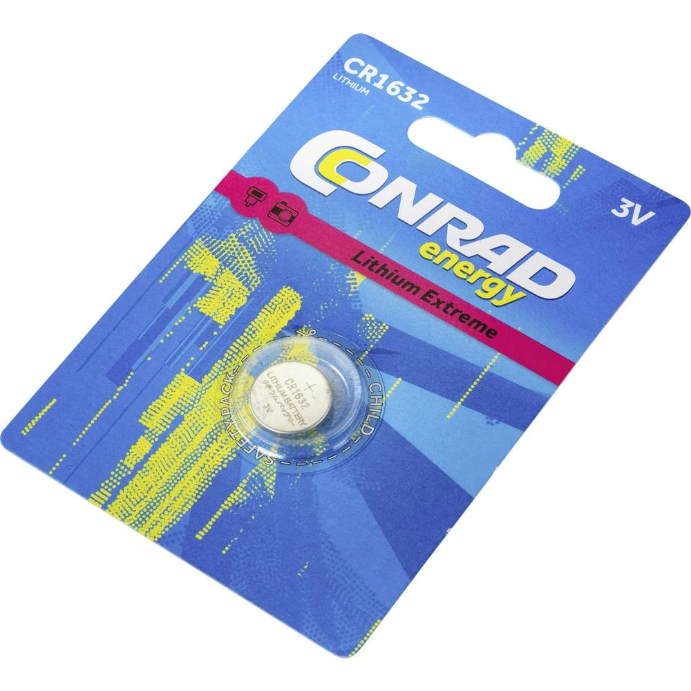 Conrad energy CR1632 gumbasta baterija CR 1632 litijev 130 mAh 3 V 1 St. slika