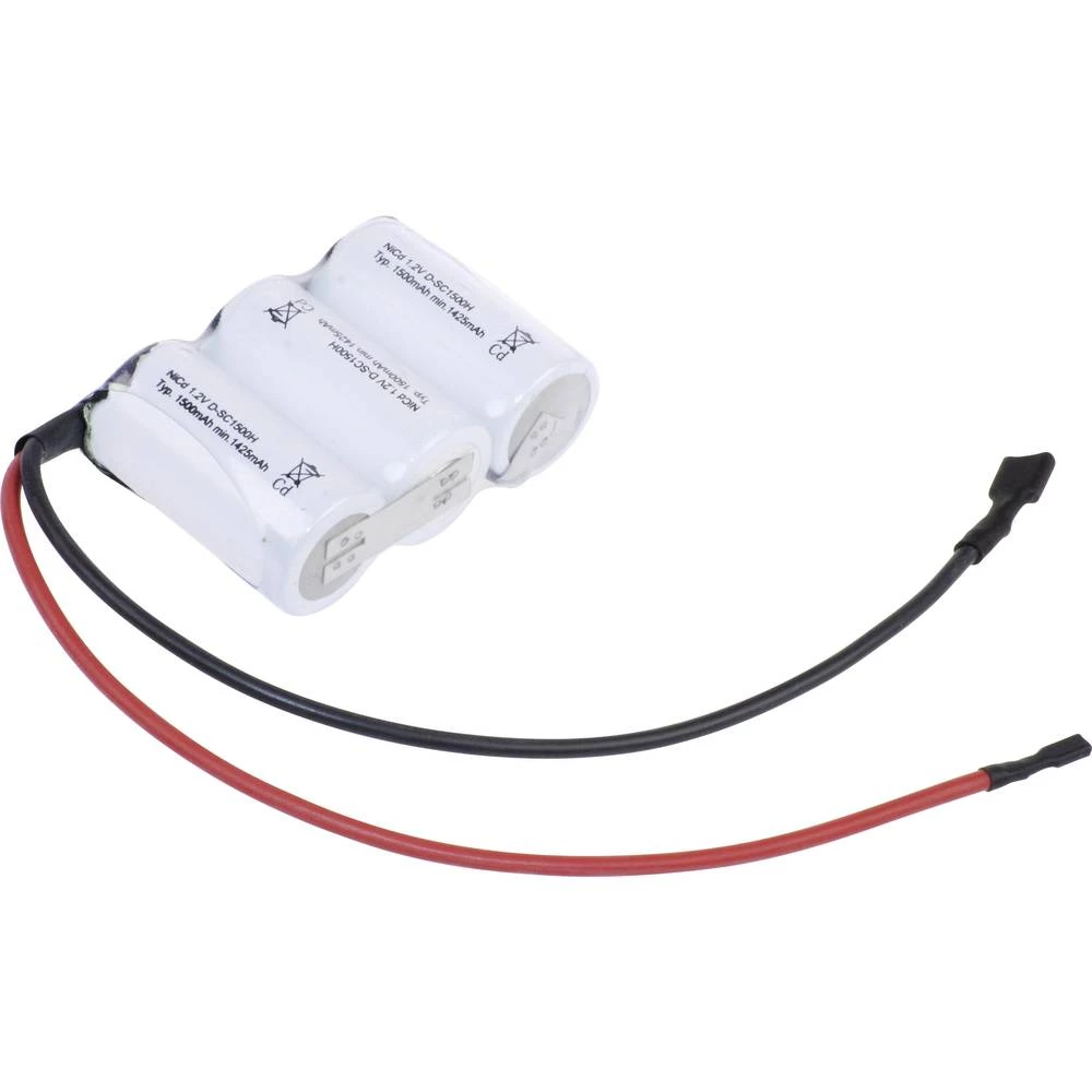 Aku-pack 3x Sub-C Pogodan za visoke temperature, Kabel, Flat-Top NiCd Mexcel Reihe F1x3 3.6 V 1500 mAh slika