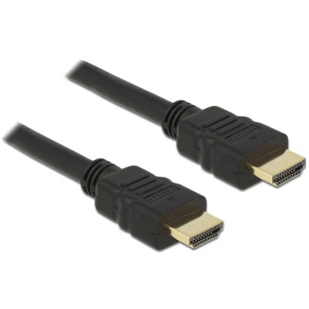 Delock HDMI priključni kabel HDMI A utikač 1.5 m crna 84753 pozlaćeni kontakti, 4K UHD, dvostruko zaštićen, sukani HDMI slika