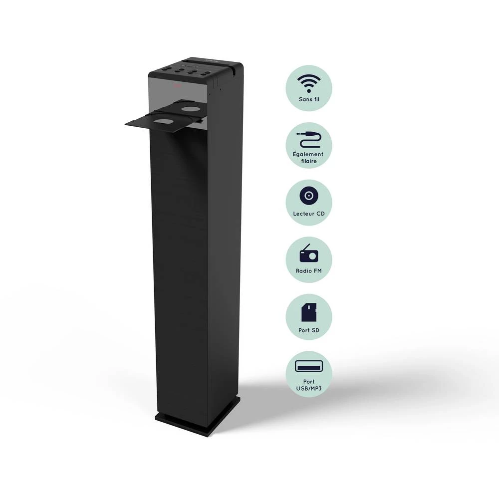 R-Music RM311401 CD radio FM CD, Bluetooth®, SD, USB uklj. daljinski upravljač crna slika