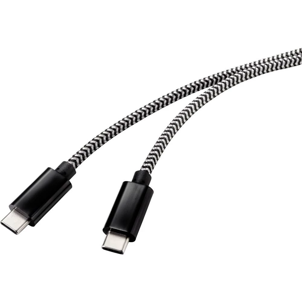 Renkforce USB kabel USB 2.0 USB-C™ utikač, USB-C™ utikač 2.00 m crn A/Bijela slika