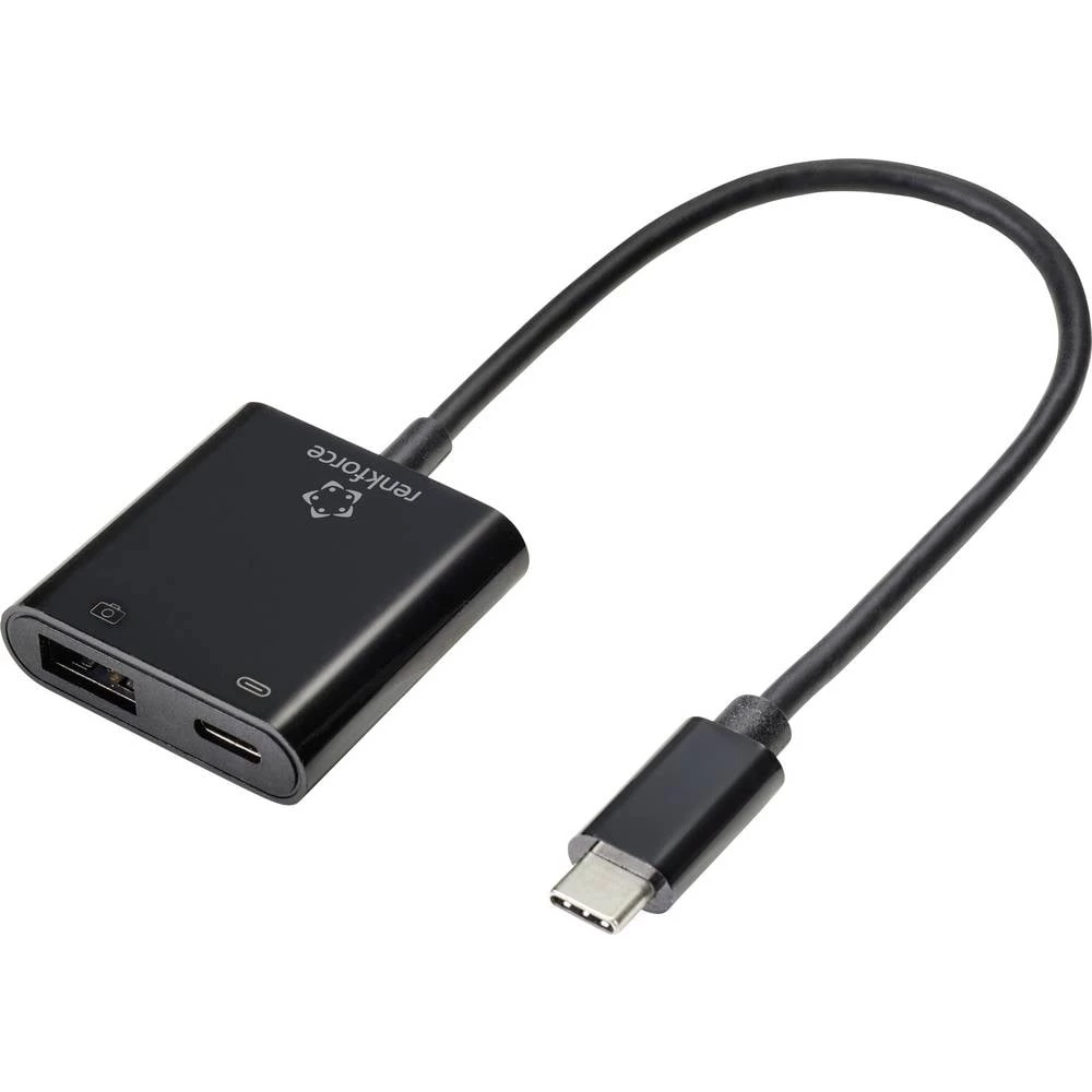 Renkforce USB-C™ adapter [1x muški konektor USB-C® - 1x USB-C® utičnica (power delivery), USB 3.2 gen.. 1 utičnica A (US slika