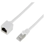 LogiLink CQX071S RJ45 mrežni kabel, Patch kabel CAT 6a S/FTP 5.00 m bijela vatrostalan, bez halogena, pletena zaštita 1
