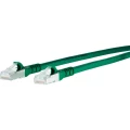 LAN (RJ45) Mreža Priključni kabel CAT 6A S/FTP 0.5 m Zelena Zaštićen s folijom, Pletena zaštita, Sveukupno zaštićen Metz Connect slika