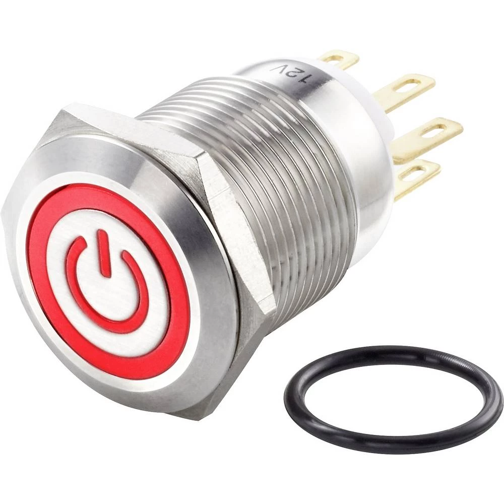 TRU COMPONENTS TC-LAS1GQ-11ET/R/12V/S Tlačni prekidač sa zaštitom od vandalizma 250 V/AC 3 A 1 x OFF/(ON) IP65 vraća se u izspri slika