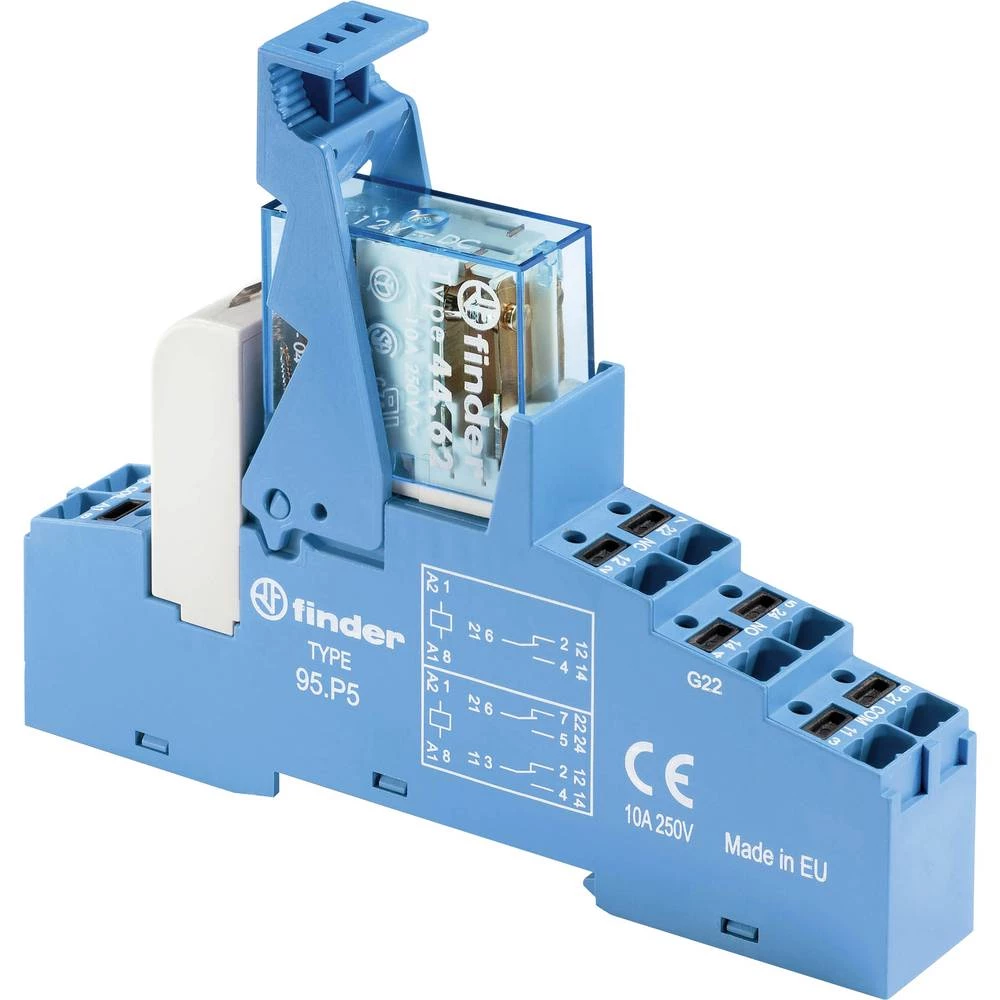 Relejni modul 10 ST Finder 48.P8.7.024.0050 Nazivni napon: 230 V/AC Prebacivanje struje (maks.): 10 A 2 prebacivanje slika