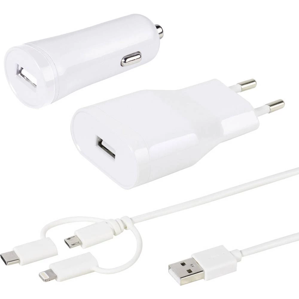 Vivanco SET UNI CC_TC2.4A 36262 Adaptar za putovanje 2 x Muški konektor Apple Dock Lightning, Muški konektor USB 2.0 tipa A, Muš slika