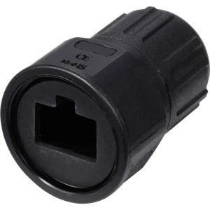 TRU COMPONENTS TC-E13T-MRJ-PRA06 Ravni RJ45 plastični konektor IP67 (navojni) TC-13543624 crna 1 St. slika