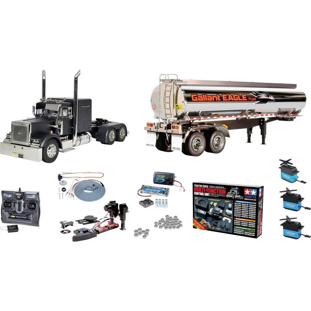 Tamiya 331056356 US Grand Hauler Matte Black Edition 1:14 rc model kamiona uštedni komplet ekskluzivni set slika