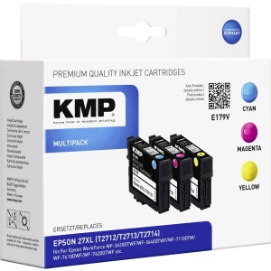 KMP Tinta zamijena Epson T2715, 27XL Kompatibilan Kombinirano pakiranje Cijan, Purpurno crven, Žut E179V 1627,4005 slika