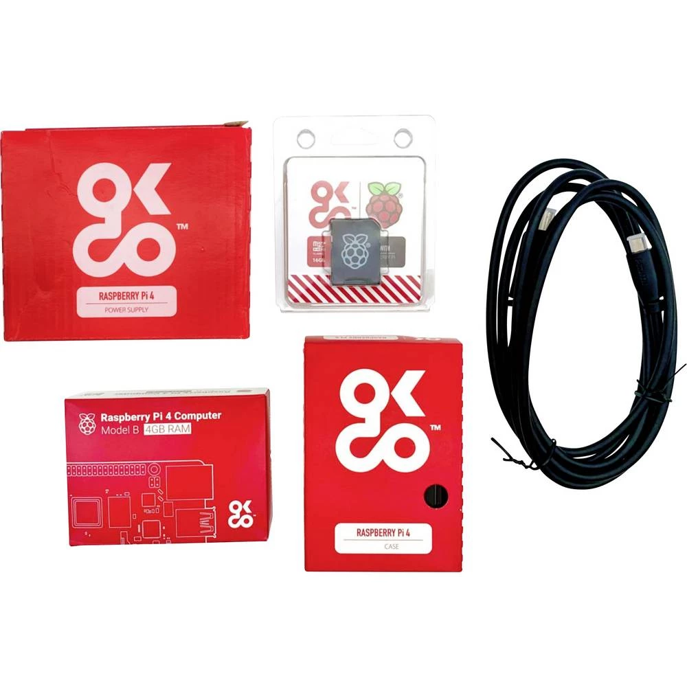 Raspberry Pi® OKdo Raspberry Pi 4 8 GB Basis-Kit Raspberry Pi® 4 B 8 GB 4 x 1.5 GHz uklj. napajanje, uklj. noobs os, uklj. HDMI kabel , uklj. kućište slika
