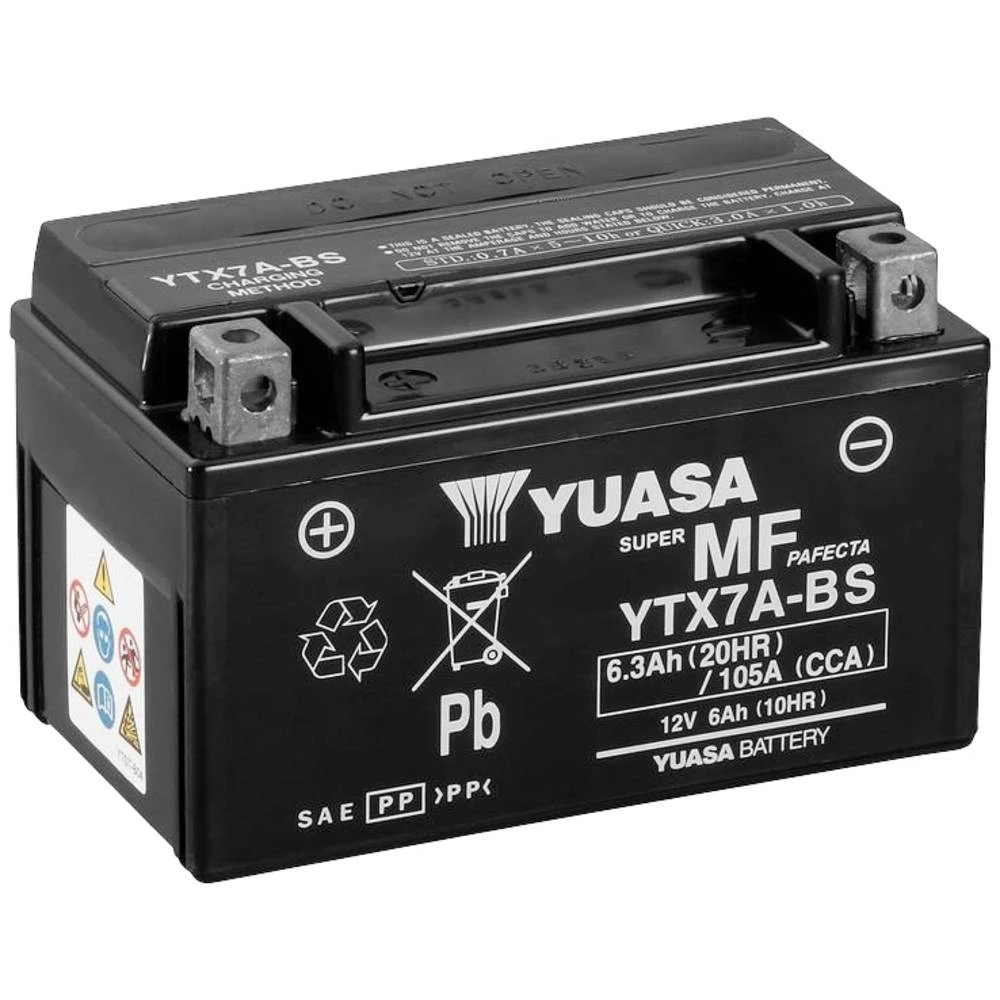 Yuasa YTX7A baterije za motor 12 V 6 Ah slika