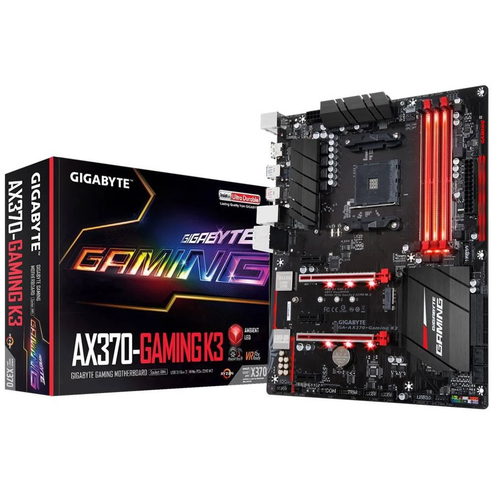 Matična ploča Gigabyte GA-AX370-Gaming K3 ATX AM4 AMD Baza AMD AM4 Faktor oblika ATX Set čipova matične ploče AMD&reg; B350 slika