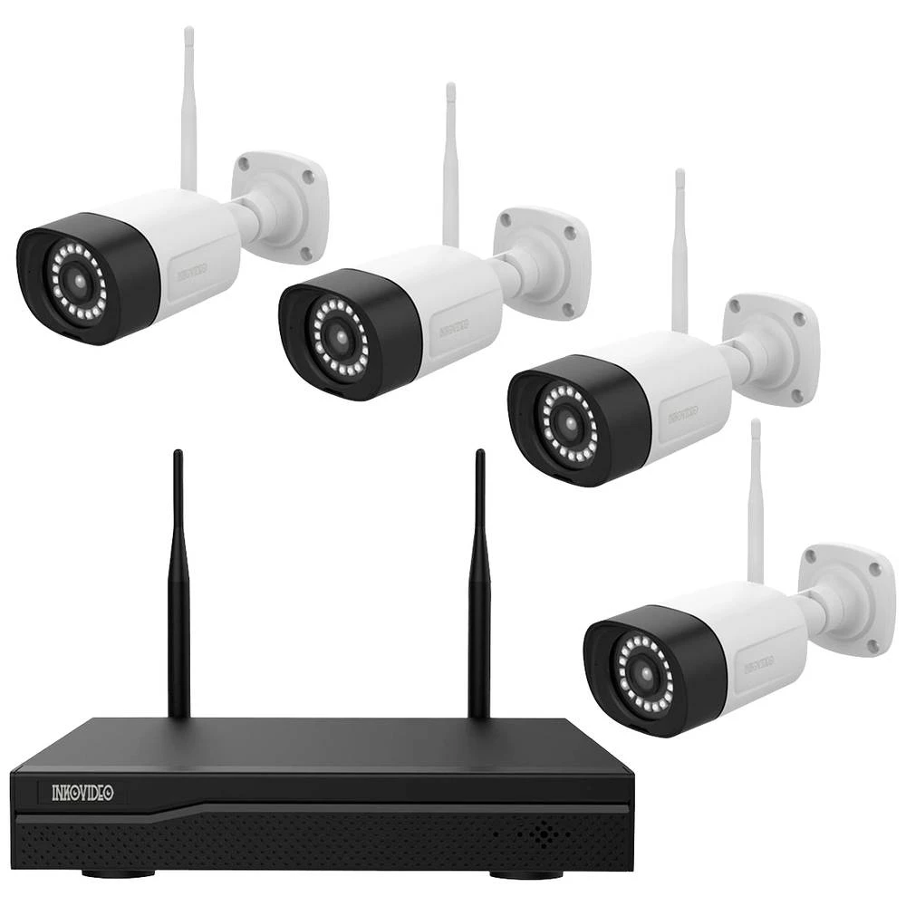 WLAN IP-Set sigurnosne kamere 4-kanalni Sa 4 kamere 1920 x 1080 piksel Inkovideo INKO-24M slika