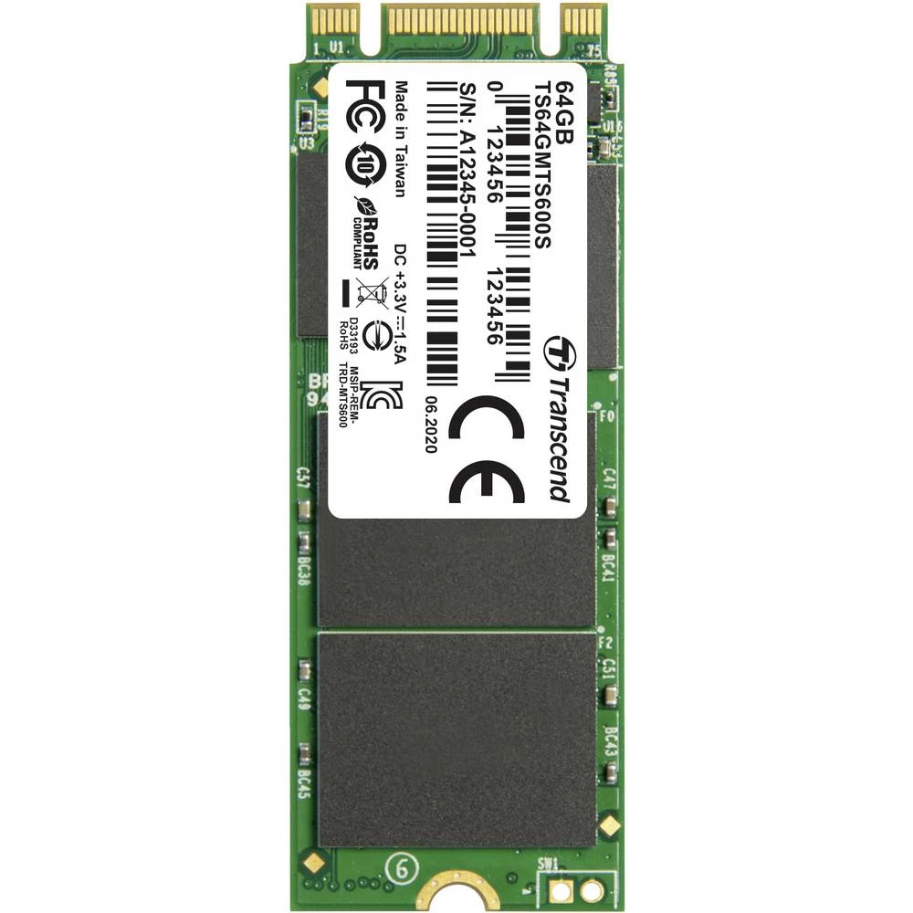 Transcend 64 GB unutarnji M.2 SATA SSD 2260 SATA 6 Gb/s maloprodaja TS64GMTS600S slika