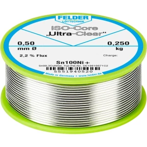 Felder Löttechnik ISO-Core "Ultra-Clear" Sn100Ni+ Lemna žica, bezolovna Svitak Sn99.25Cu0.7Ni0.05 0.250 kg 0.50 mm slika