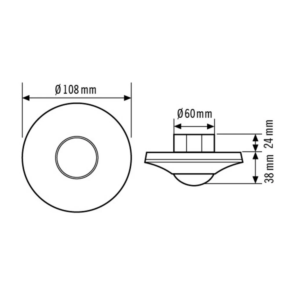 ESYLUX EP10055553 stropni detektor prisutnosti crna IP20 slika