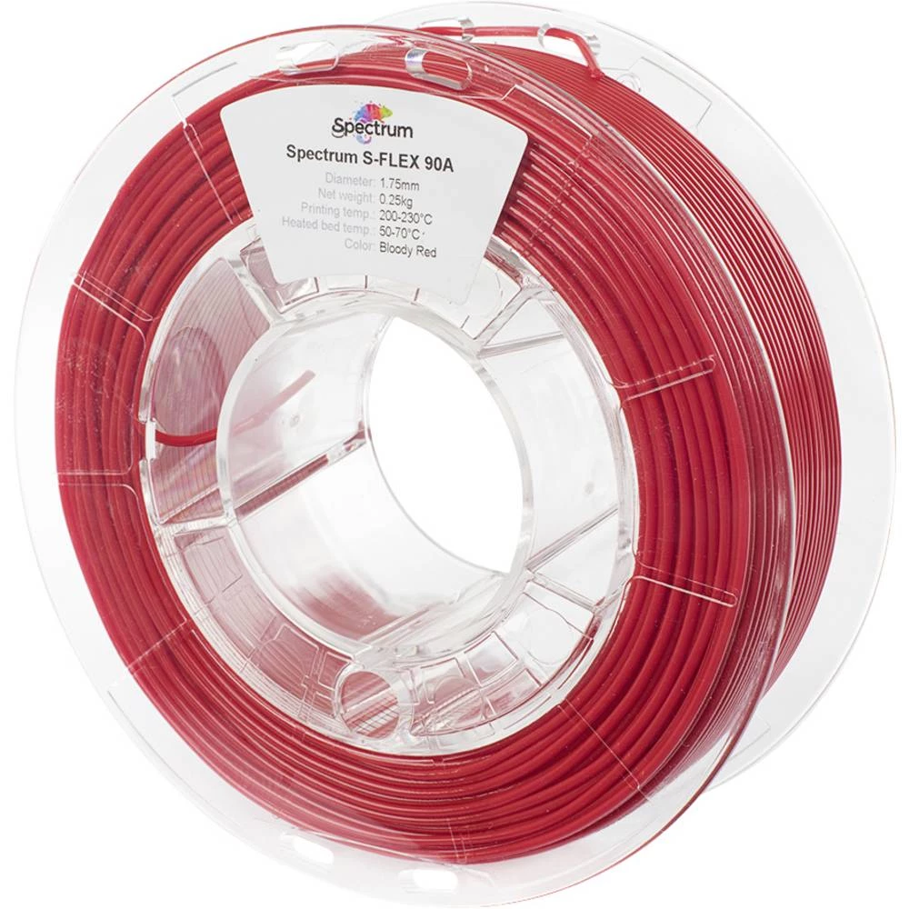 Spectrum Filaments 80252 S-Flex 90A 3D pisač filament fleksibilni filament fleksibilan, kemijski otporan, bez iskrivljen slika