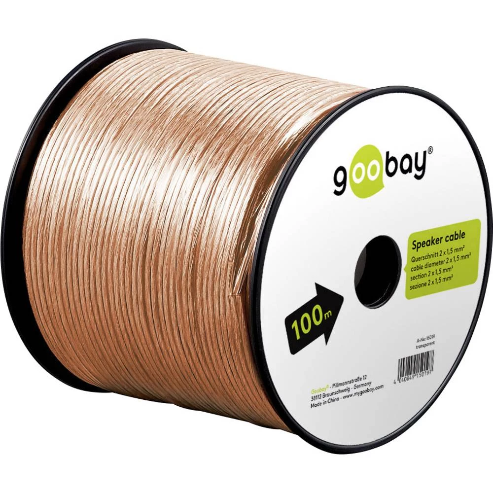 Zvučnički kabel 2 x 1.50 mm&sup2; Prozirna Goobay 67720 10 m slika