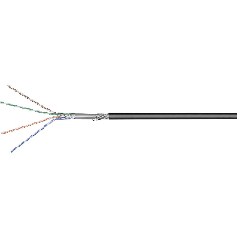 Mrežni kabel CAT 5e SF/UTP 4 x 2 x 0.20 mm&sup2; Crna Goobay 57296 100 m slika