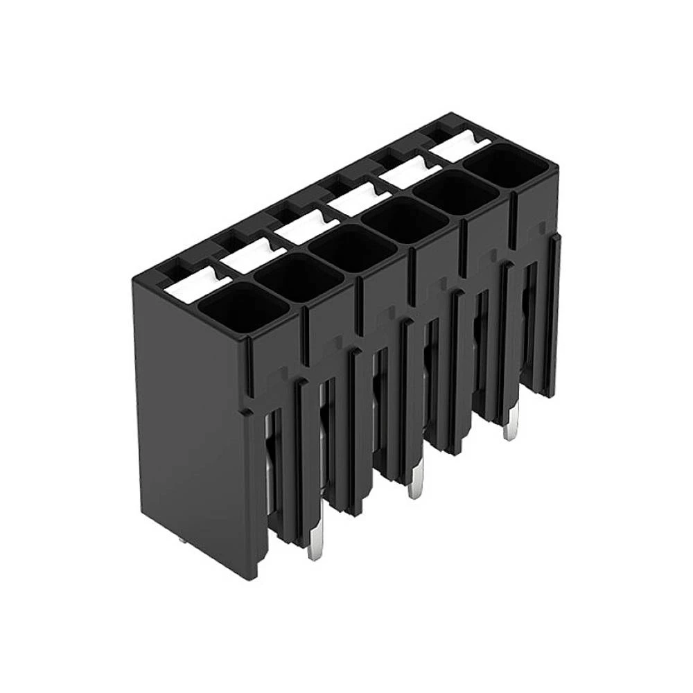 THR PCB terminal, potiskivači, 1,5 mm², Korak 3,5 mm, 6 stup, ugurati CAGE CLAMP®, duljina lemne igle 1,5 mm, 1,50 mm², crno WAGO 2086-1126/300-000 stezaljka za tiskane ploče 1.50 mm² Broj polova (... slika