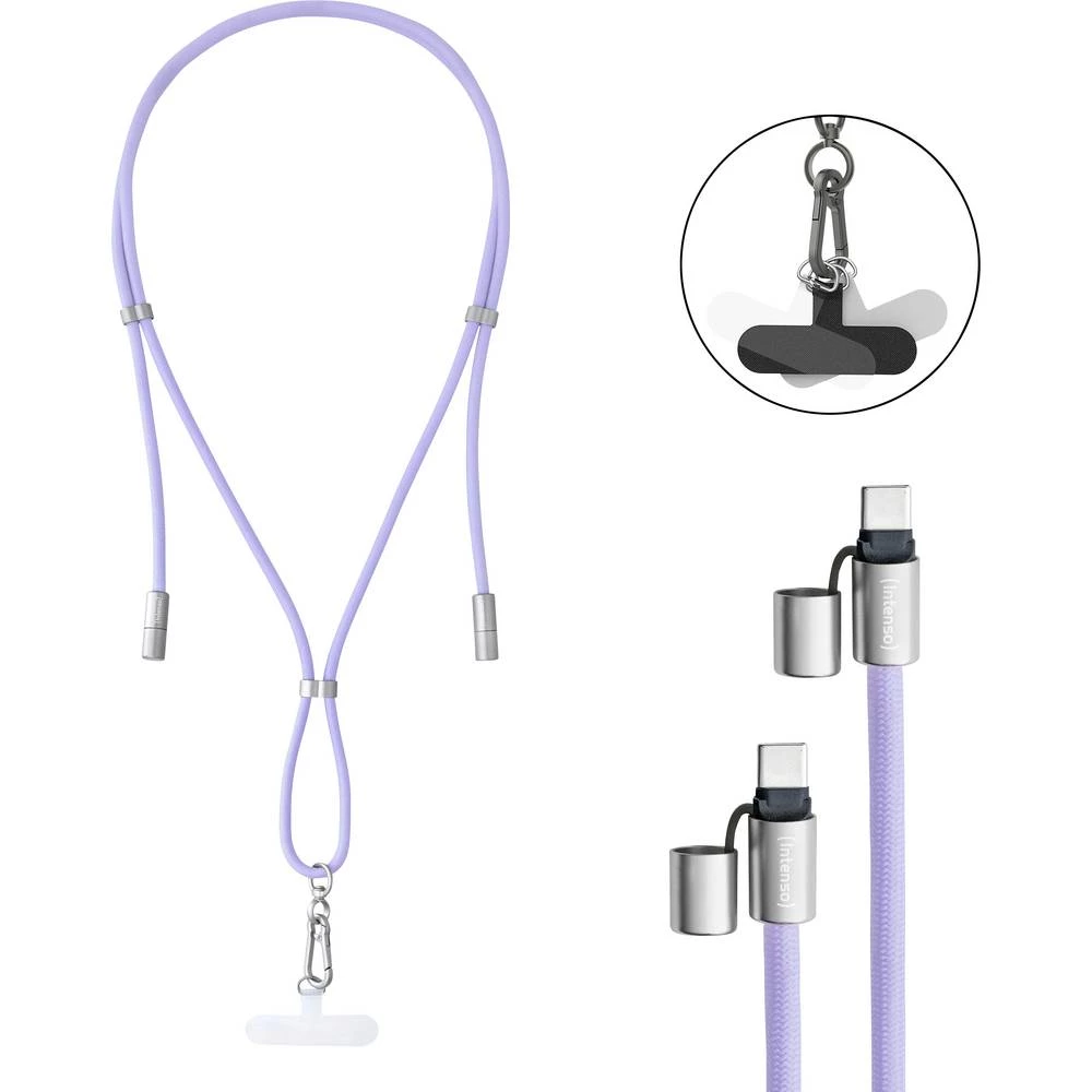 Intenso USB-C kabel USB 2.0 USB-C® utikač, USB-C® utikač 1.65 m ljubičasta lanac mobitela 7991003 slika