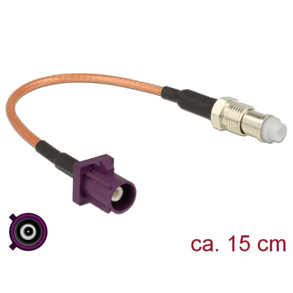 WLAN antene Priključni kabel [1x Fakra utikač - 1x Ženski konektor FME] 0.15 m Delock slika
