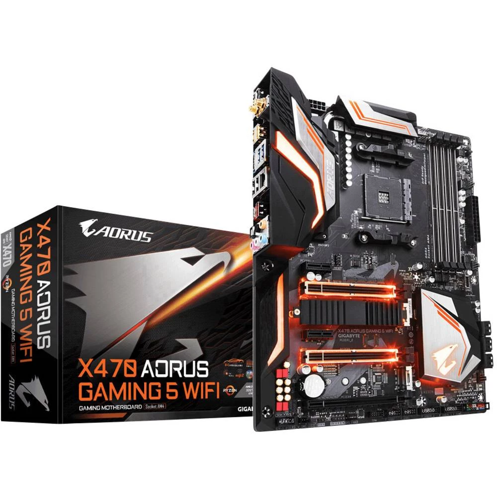 Matična ploča Gigabyte X470 AORUS GAMING 5 WIFI Baza AMD AM4 Faktor oblika ATX Set čipova matične ploče AMD&reg; X470 slika