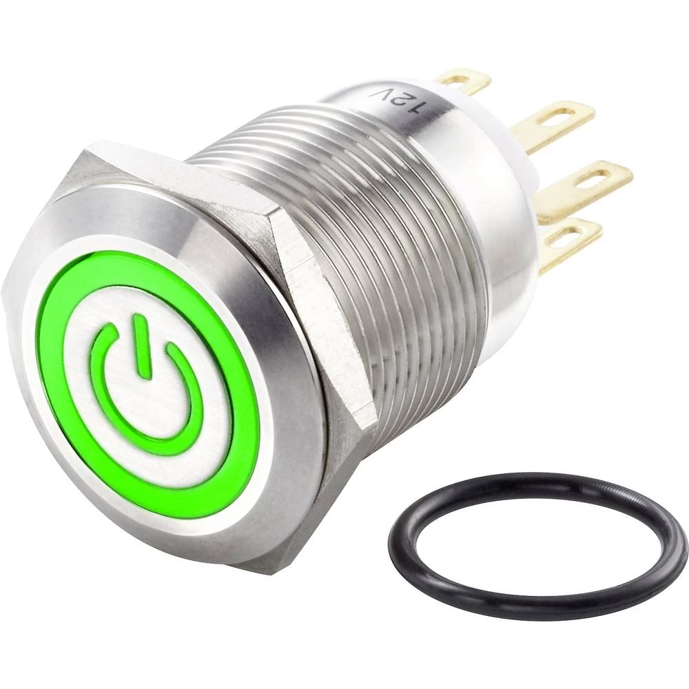 TRU COMPONENTS TC-LAS1GQ-11ET/G/12V/S Tlačni prekidač sa zaštitom od vandalizma 250 V/AC 3 A 1 x OFF/(ON) IP65 vraća se u izspri slika