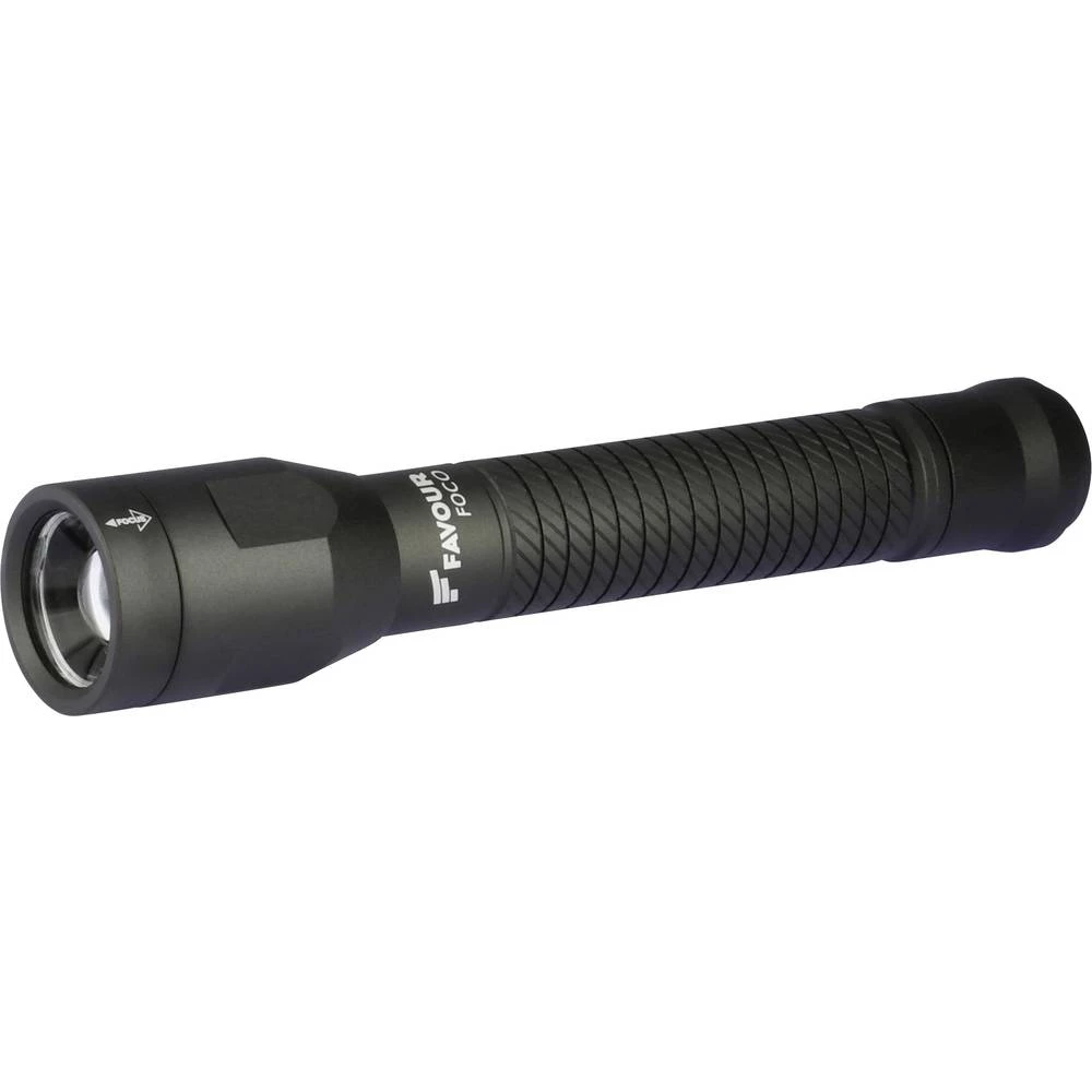 LED Džepna svjetiljka Favour Foco T1921 baterijski pogon 370 lm 150 g Crna slika