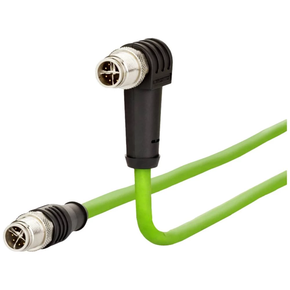 Metz Connect 142M2X1A020 M12 mrežni kabel, Patch kabel CAT 6a S/FTP 2 m zelena PUR plašt, postojan na kiselinu, postojan na ozon, UV otporan, mogućnost korištenja za vuču, bez halogena, postojan na... slika