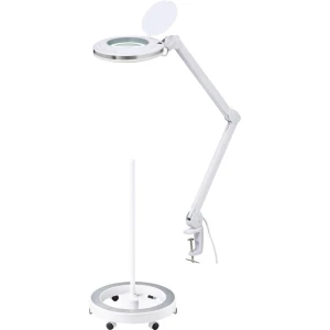 TOOLCRAFT 2389201+2391157 LED povećalo 60 SMD LED 8D 3X uklj. okrugli tronožac koji se može kotrljati 3 x 127 mm Klasa e slika