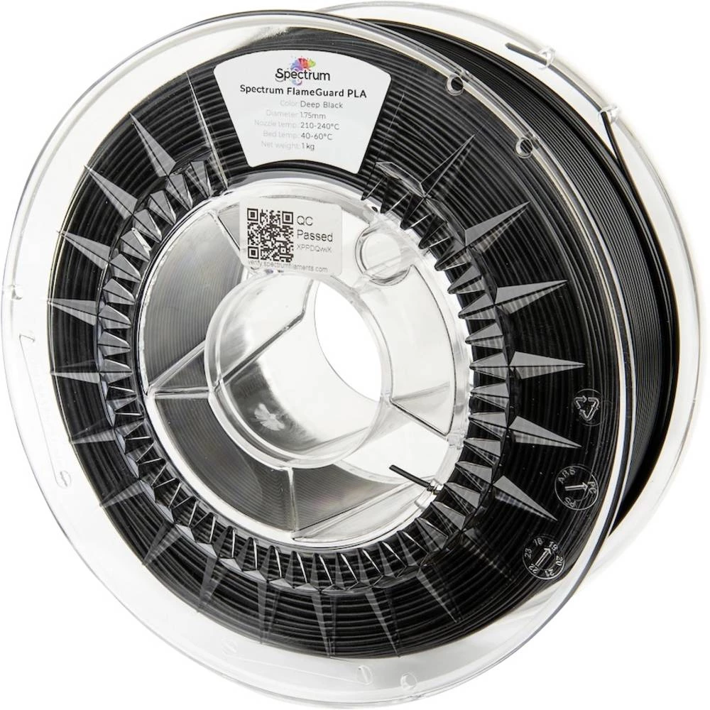 Spectrum Filaments 81449 FlameGuard PLA 3D pisač filament PLA usporivač plamena, otporan na toplinu 1.75 mm 1000 g crna slika