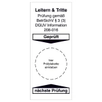 SafetyMarking 30.C5101 osnovna značka Geprüft gem. BetrSichV §3 (3), DGUV Information 208-016 bijela samoljepljiva folij