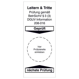 SafetyMarking 30.C5101 osnovna značka Geprüft gem. BetrSichV §3 (3), DGUV Information 208-016 bijela samoljepljiva folij slika