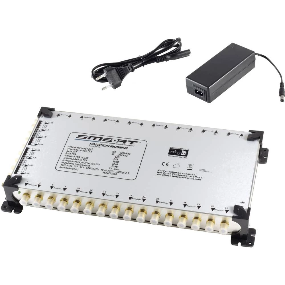 Satelitski multiprekidač Smart MSE1732NT Ulazi: 17 (16 Sat/1 zemaljske) Broj sudionika: 32 slika