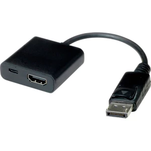 Value HDMI priključni kabel 0.15 m 12.99.3145 crna [1x ženski konektor HDMI - 1x muški konektor displayport] slika