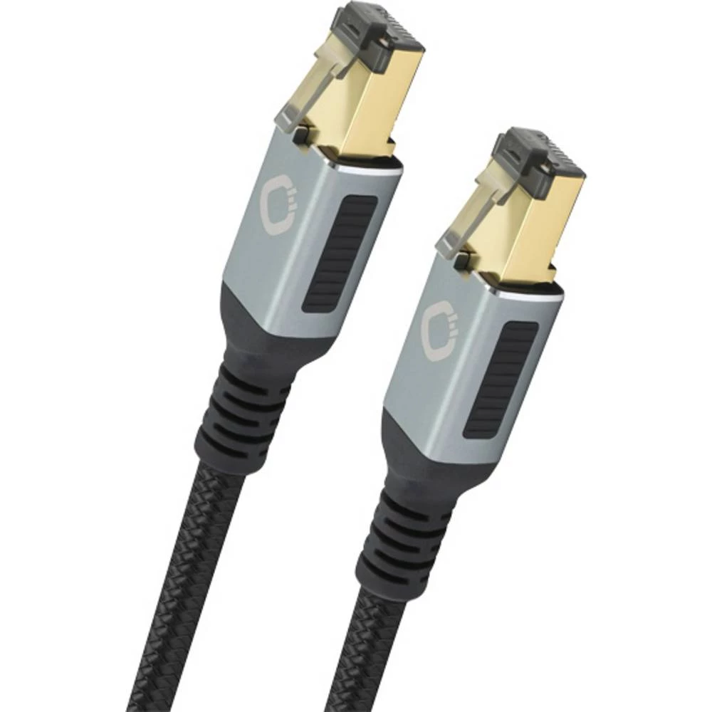 Oehlbach D1C13352 RJ45 mrežni kabel, Patch kabel cat 8.1  1 m crna, zlatna  1 St. slika