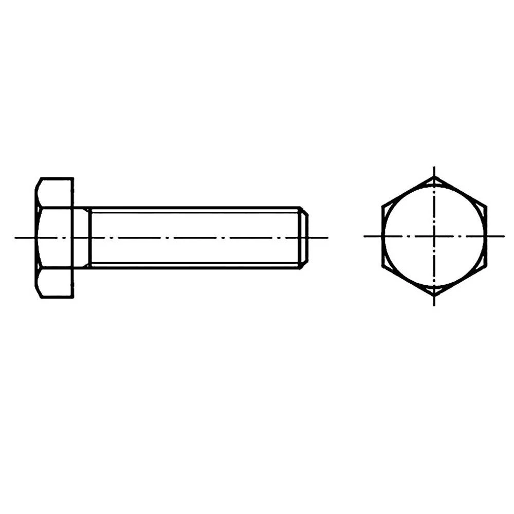 Vijci s šesterokutnom glavom M16 260 mm Vanjski šesterokutni DIN 933 Čelik 1 ST TOOLCRAFT 128550 slika
